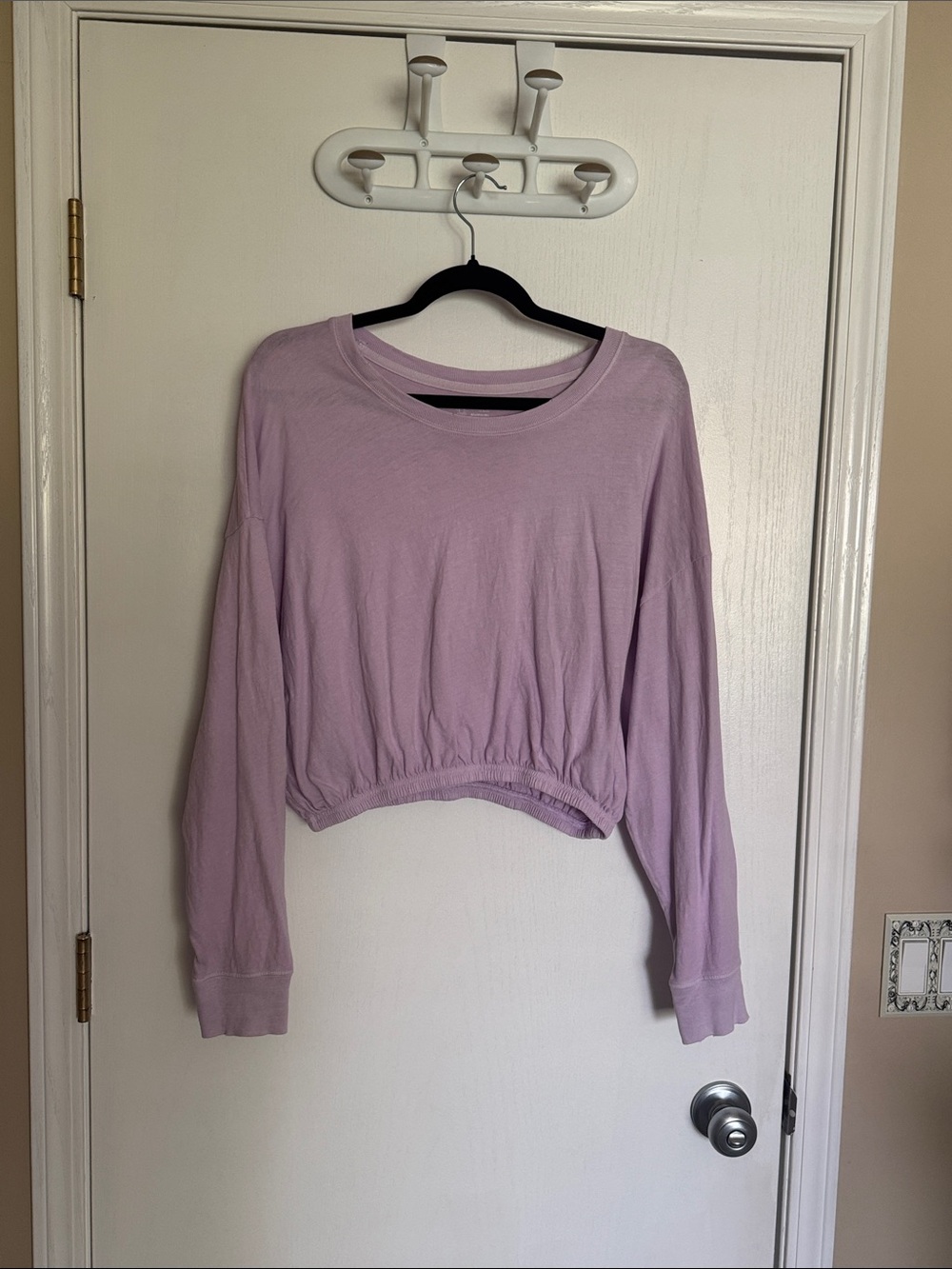 aerie Lavender Cropped Crewneck Sweatshirt - Picture 1 of 1